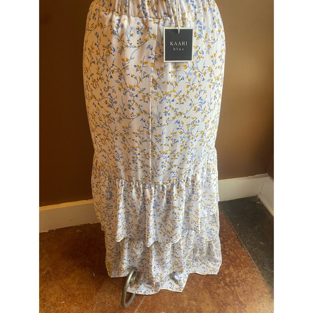 NWT Kaari Blue Medium La Dolce Vita Layered Floral Skirt $80 - Picture 7 of 9